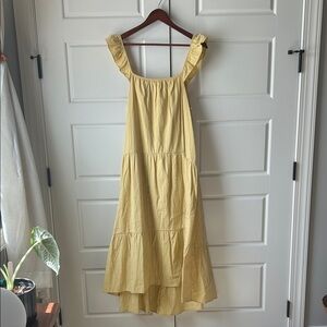 Yellow Ruffled Sleeveless Maxi Dress